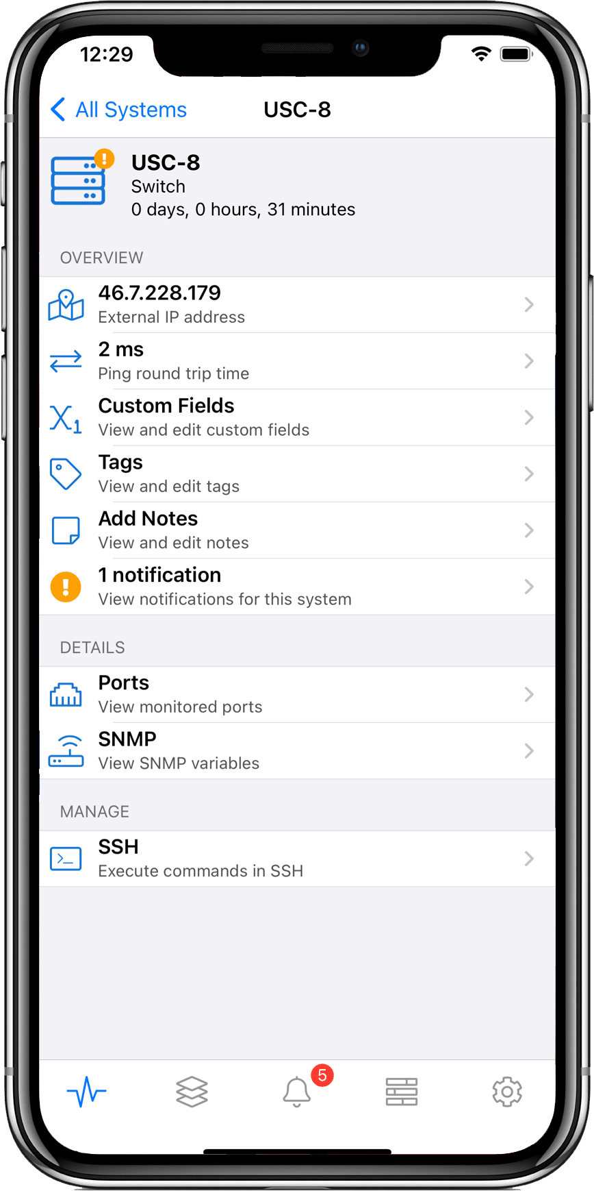 iOS Network Device Details