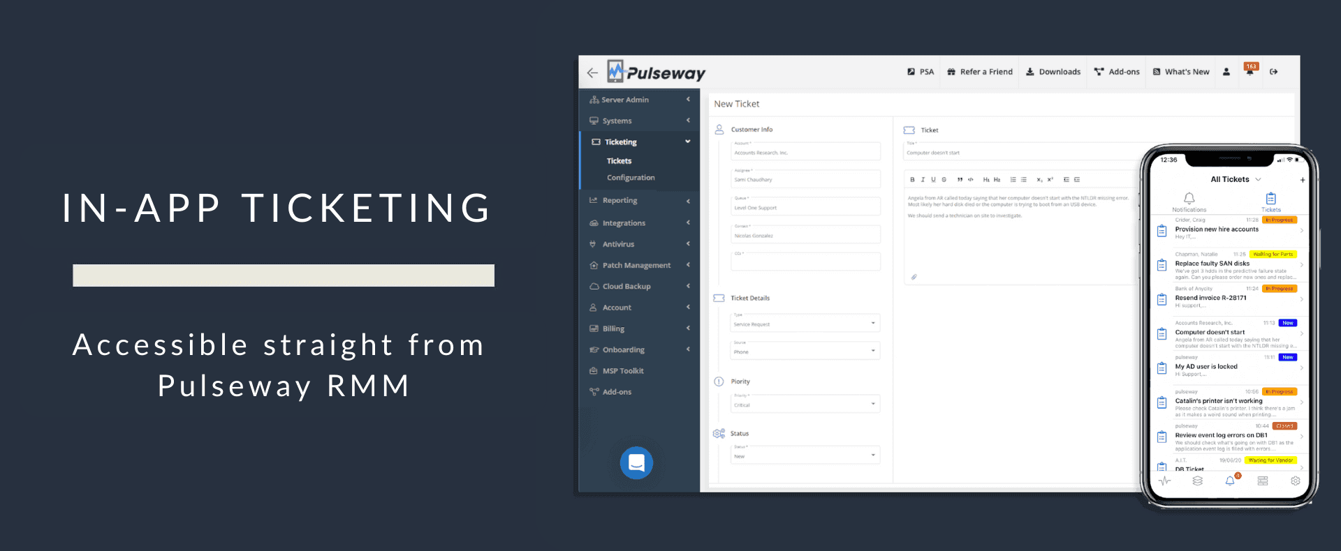 Pulseway lanceert in-app-ticketingmodule