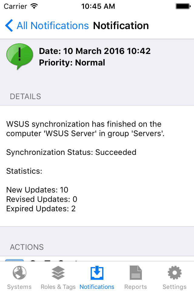 Synchronization Notifications